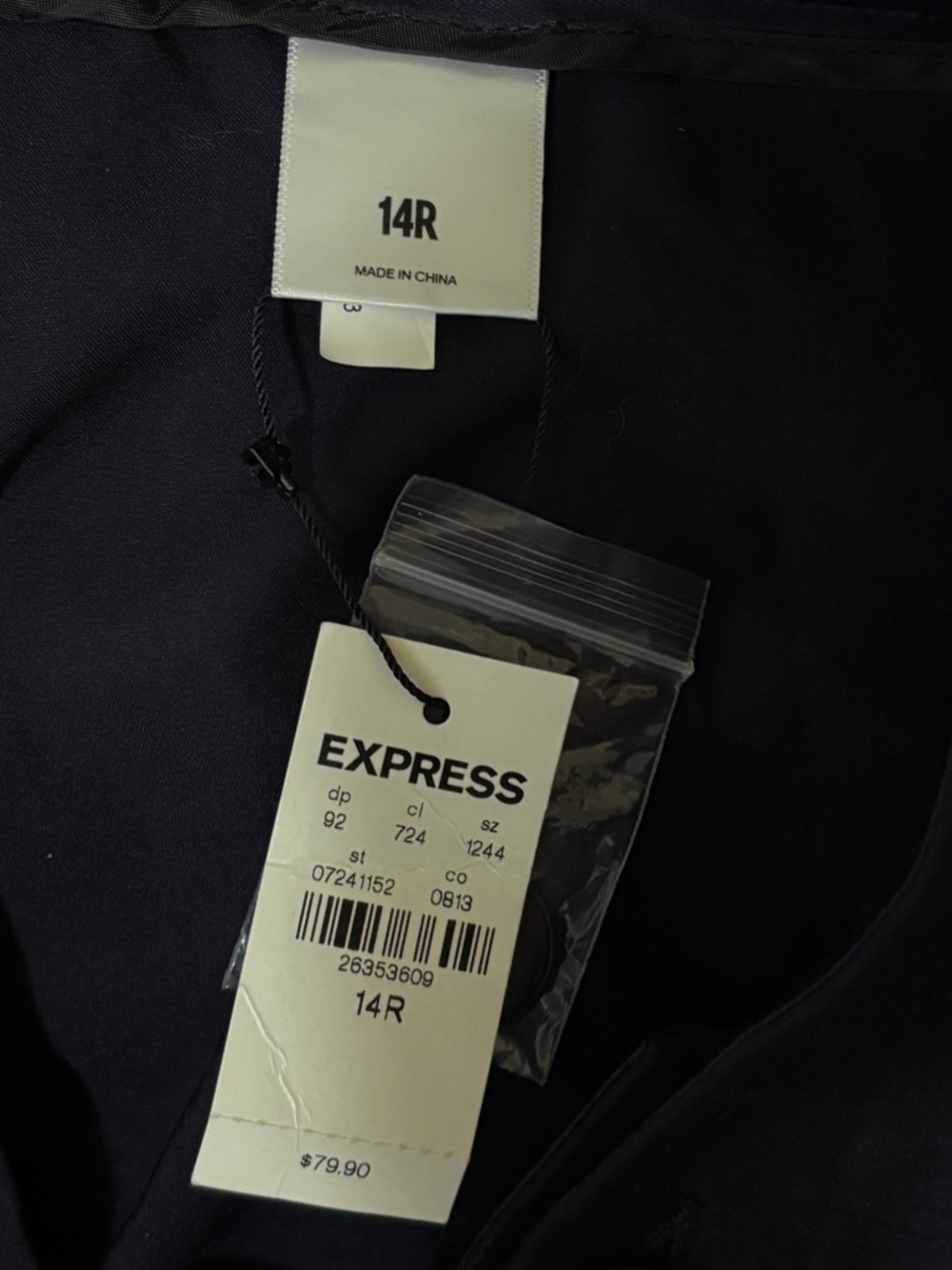 Express NWT Women’s Navy Button-Accent Dress Pants - Picture 5 of 6